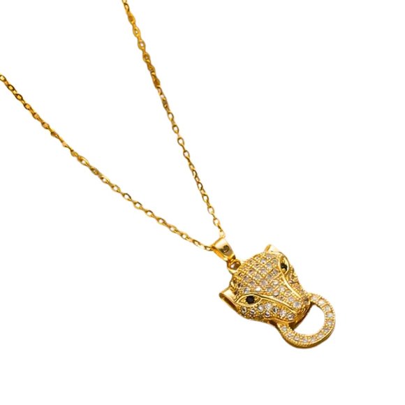 Titanium Steel Panther Pendant, Zircon. - Picture 1 of 2